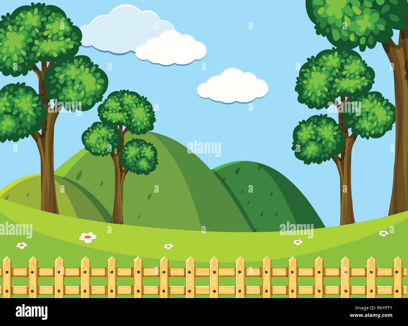 A beautiful nature landscape illustration Stock Vector Image & Art - Alamy