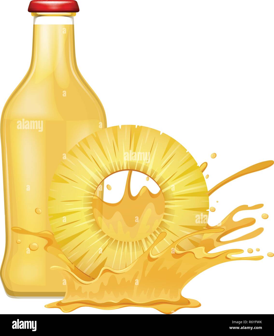 Fresh pineapple and juice illustration Stock Vector Image & Art - Alamy
