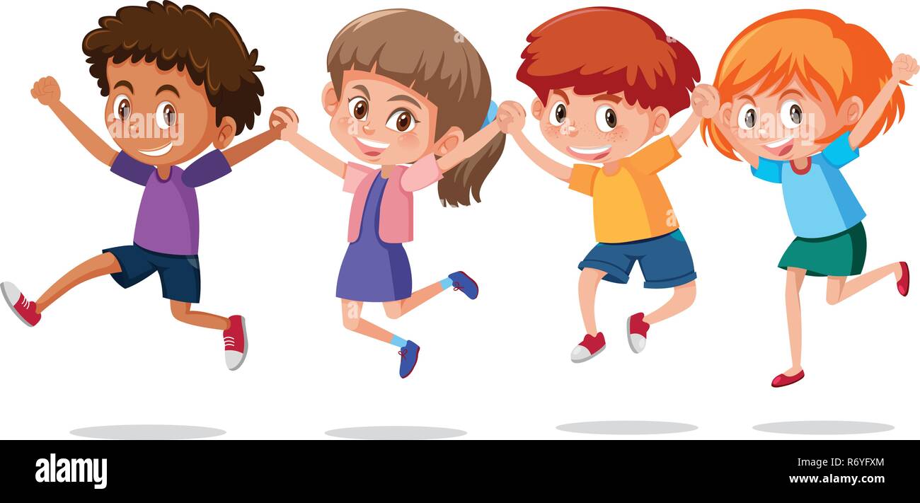 Set of happy children illustration Stock Vector Image & Art - Alamy