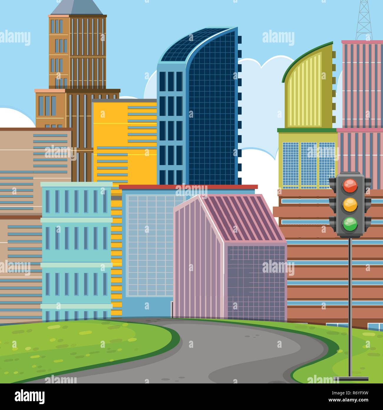 Flat design of urban illustration Stock Vector Image & Art - Alamy