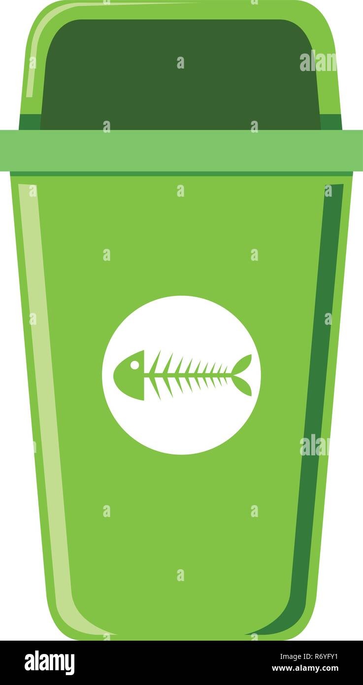 A green trash can on white background illustration Stock Vector Image ...
