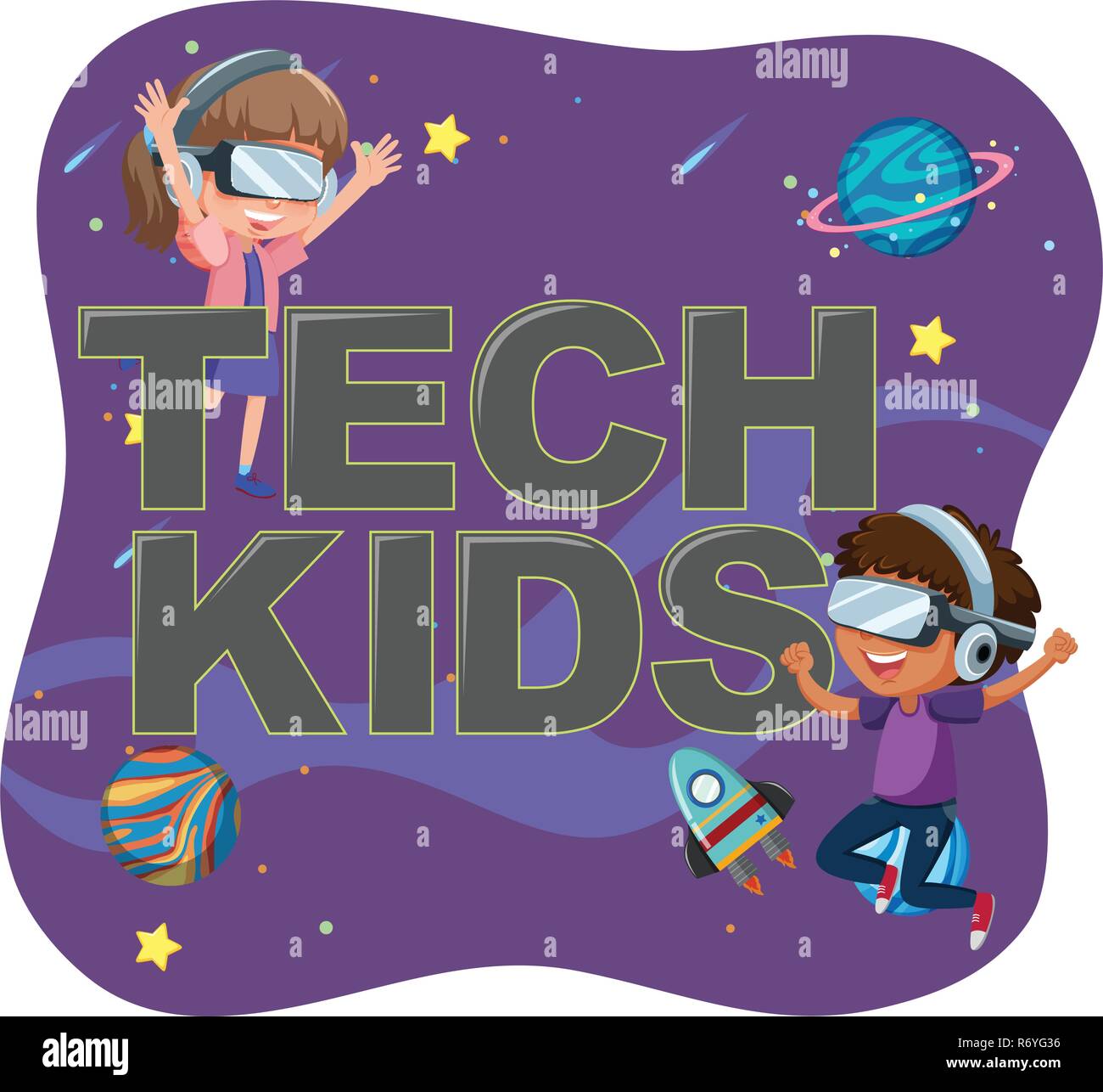 Kids with tech Stock Vector Images - Alamy