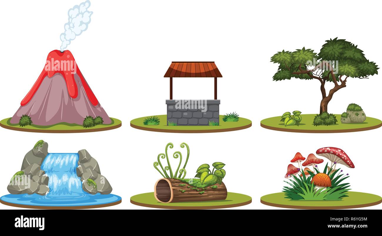 Set nature element on white backgroud illustration Stock Vector Image ...