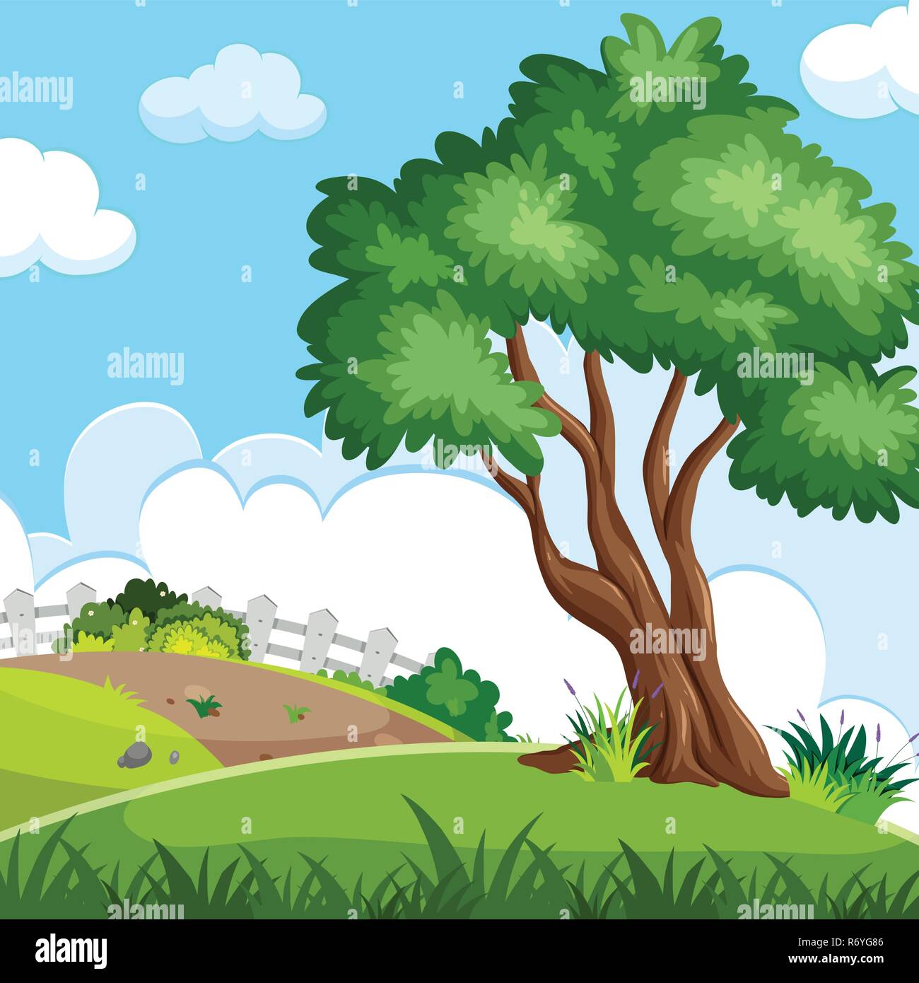 A beautiful nature landscape illustration Stock Vector Image & Art - Alamy