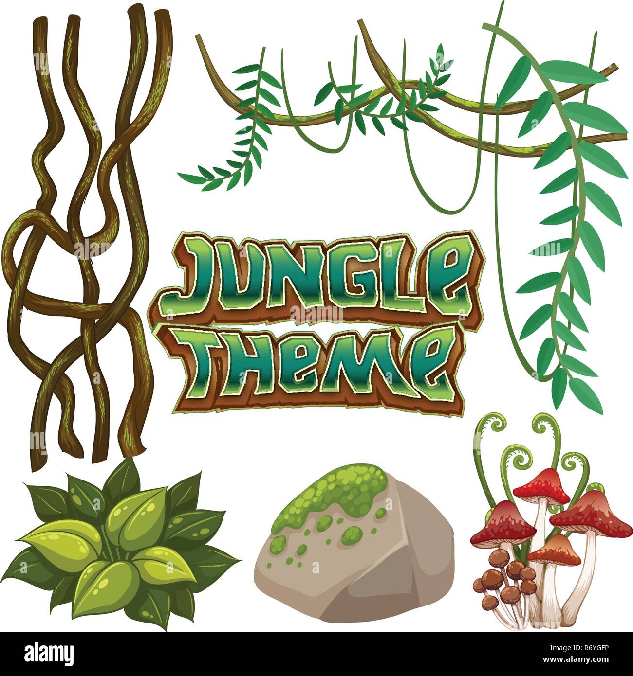 Set of jungle element illustration Stock Vector Image & Art Alamy