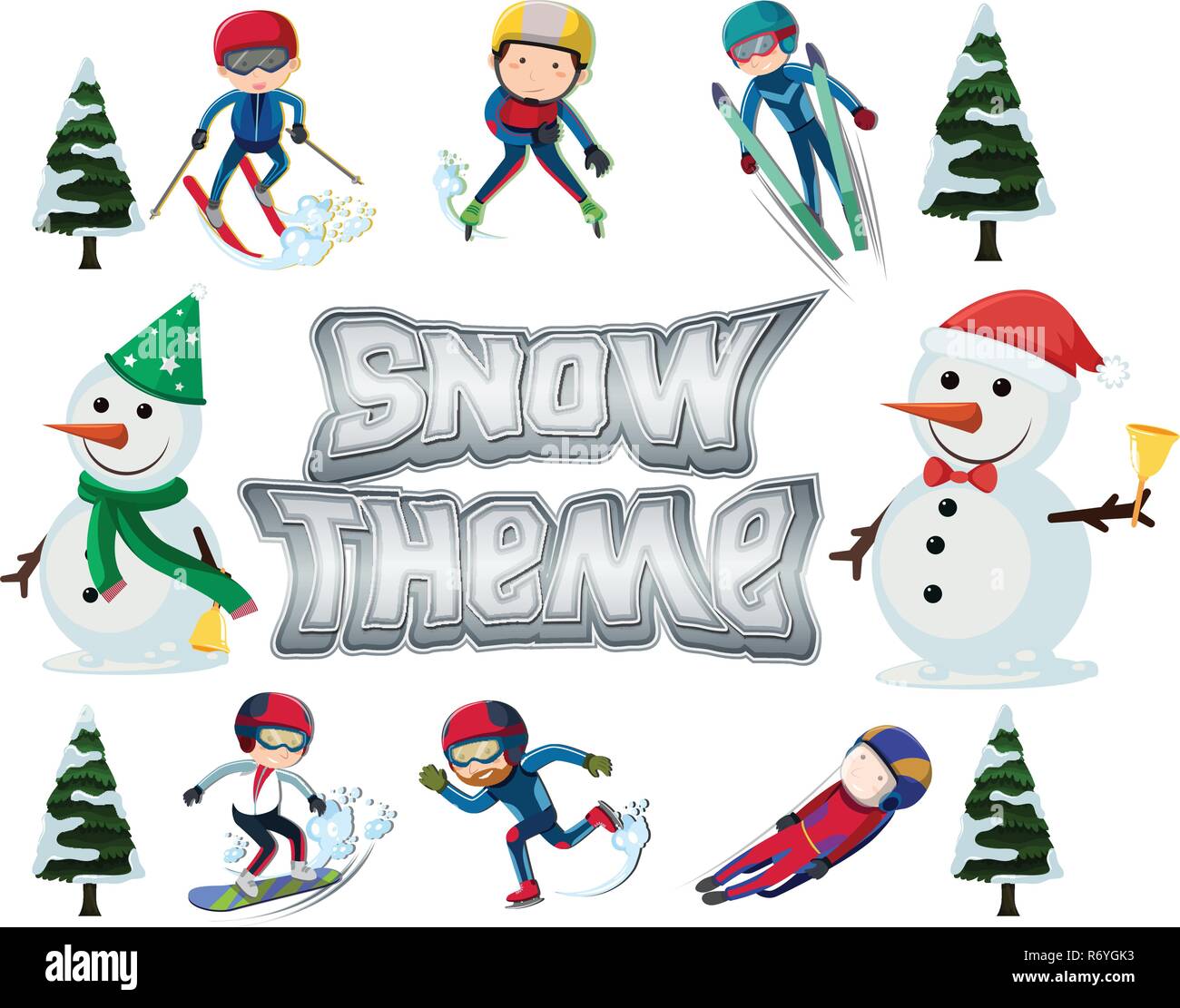 Set of winter sport illustration Stock Vector Image & Art - Alamy