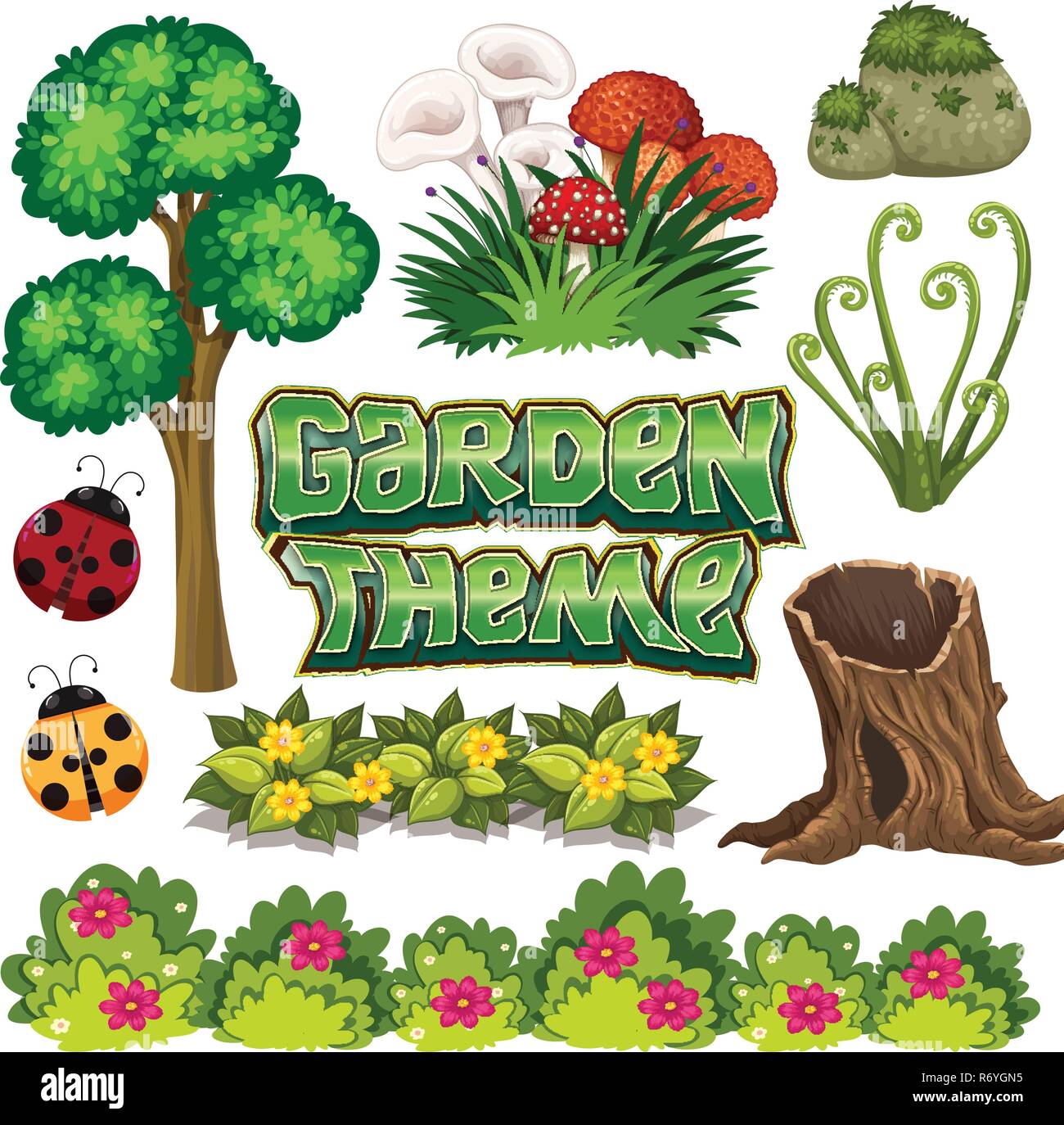 Set of garden element illustration Stock Vector Image & Art Alamy