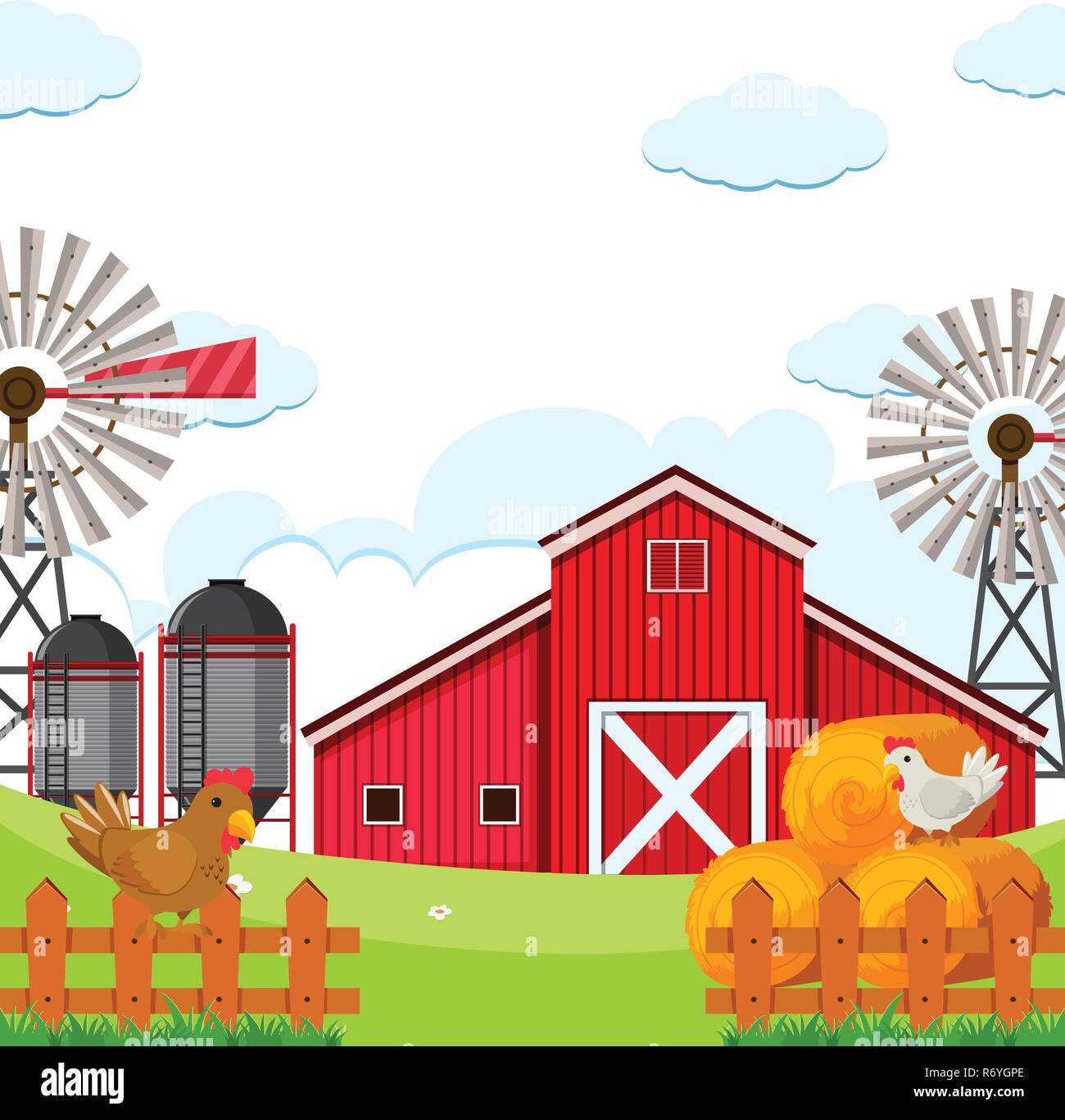 Flat rural farmland background illustration Stock Vector Image & Art ...