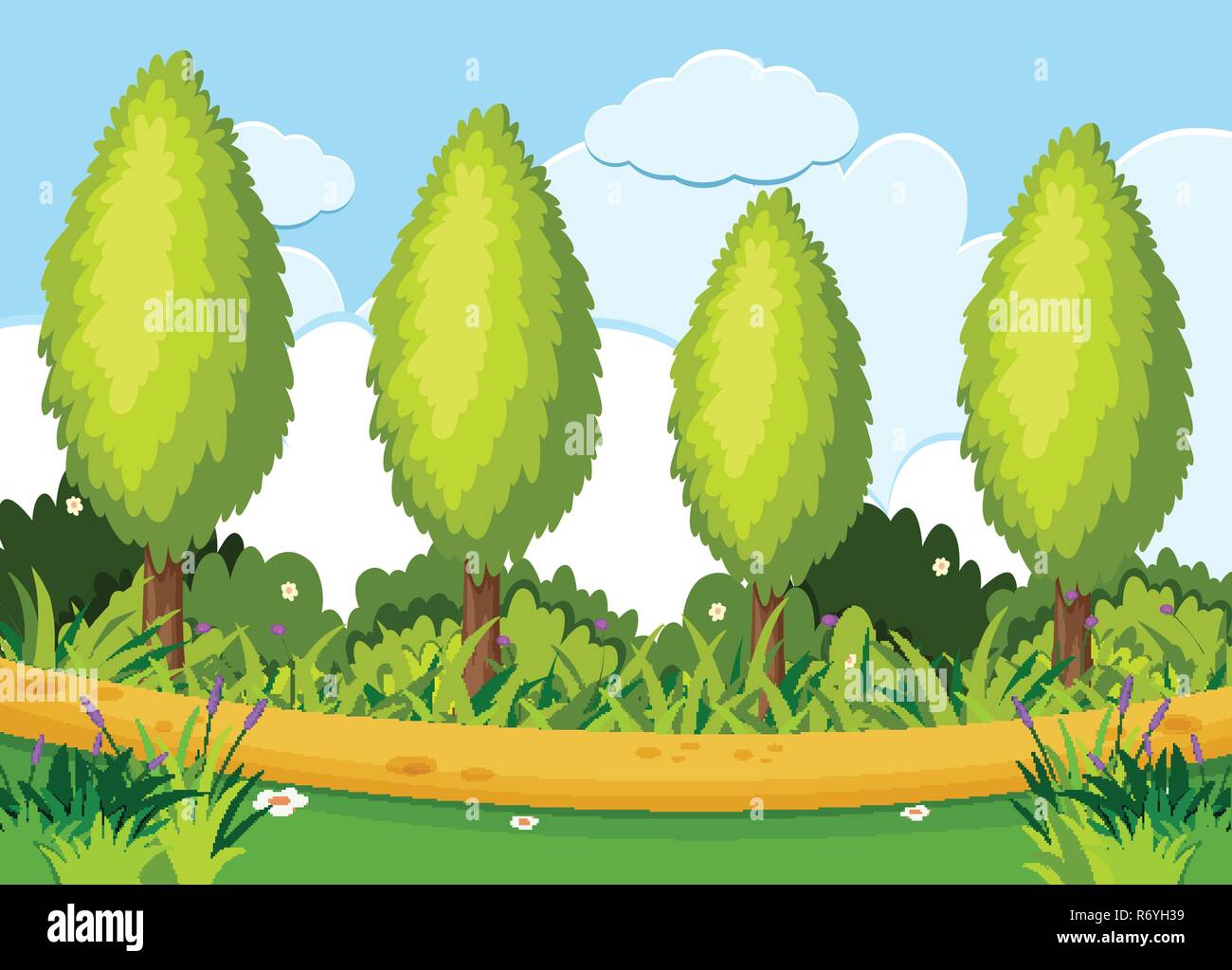 A green nature landscape illustration Stock Vector Image & Art - Alamy