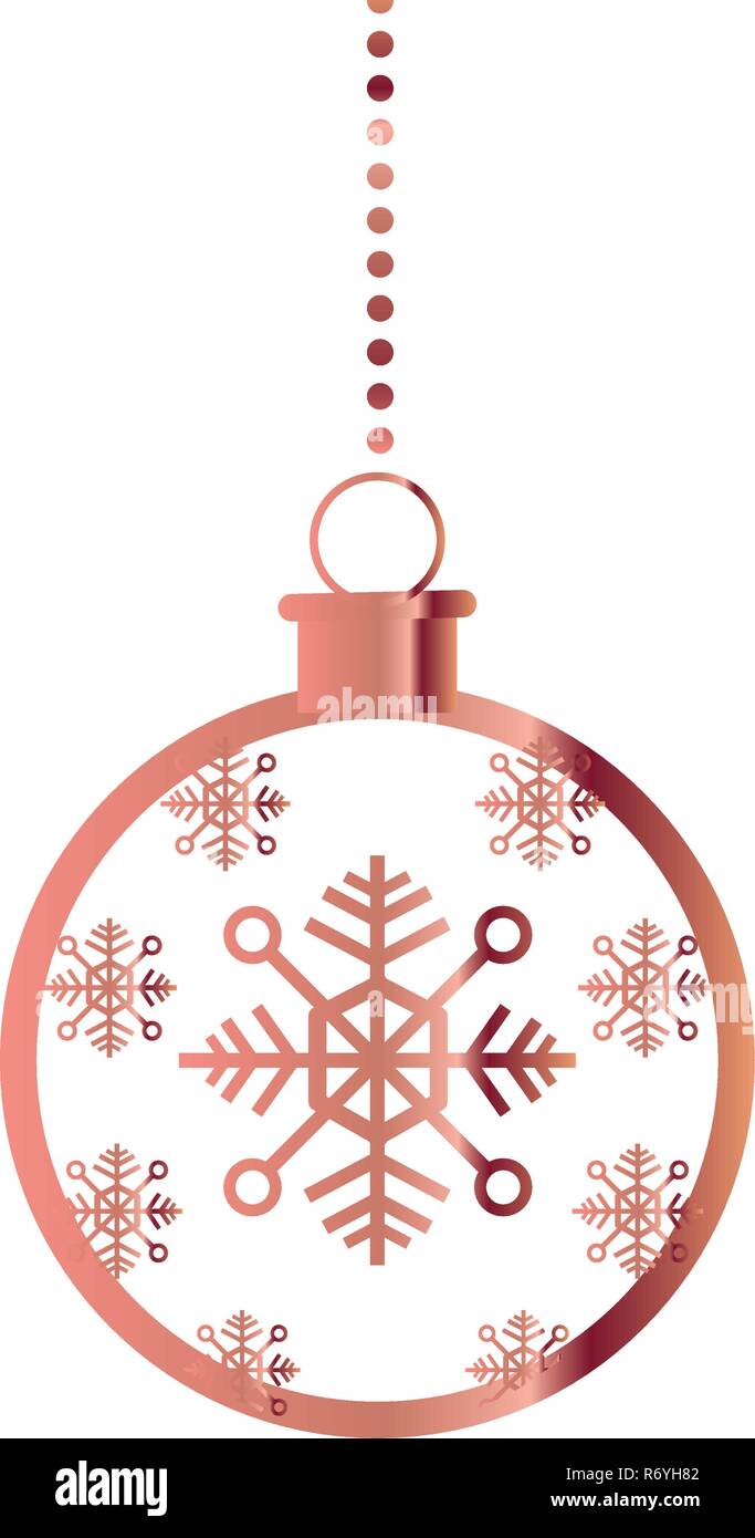 hanging ball snowflake christmas decoration vector illustration Stock ...