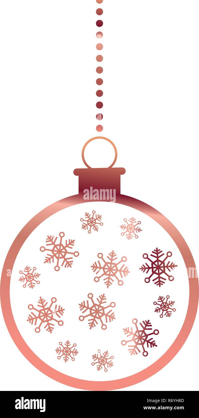hanging ball snowflake christmas decoration vector illustration Stock ...