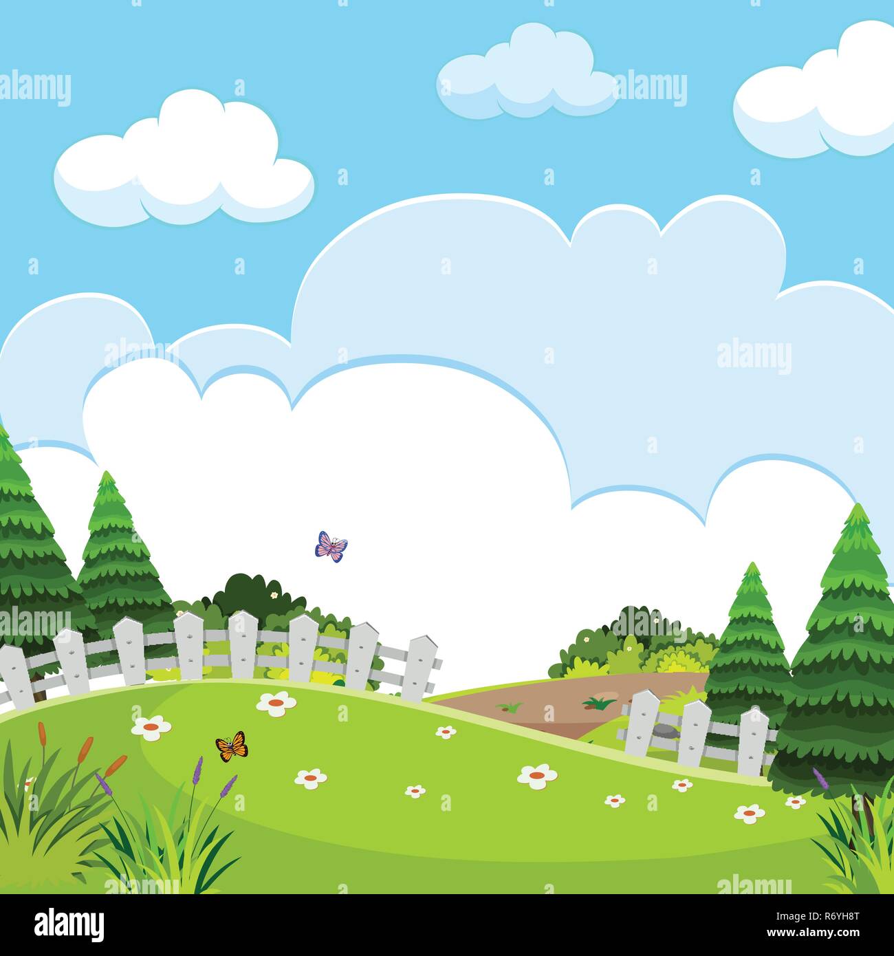 A beautiful nature landscape illustration Stock Vector Image & Art - Alamy