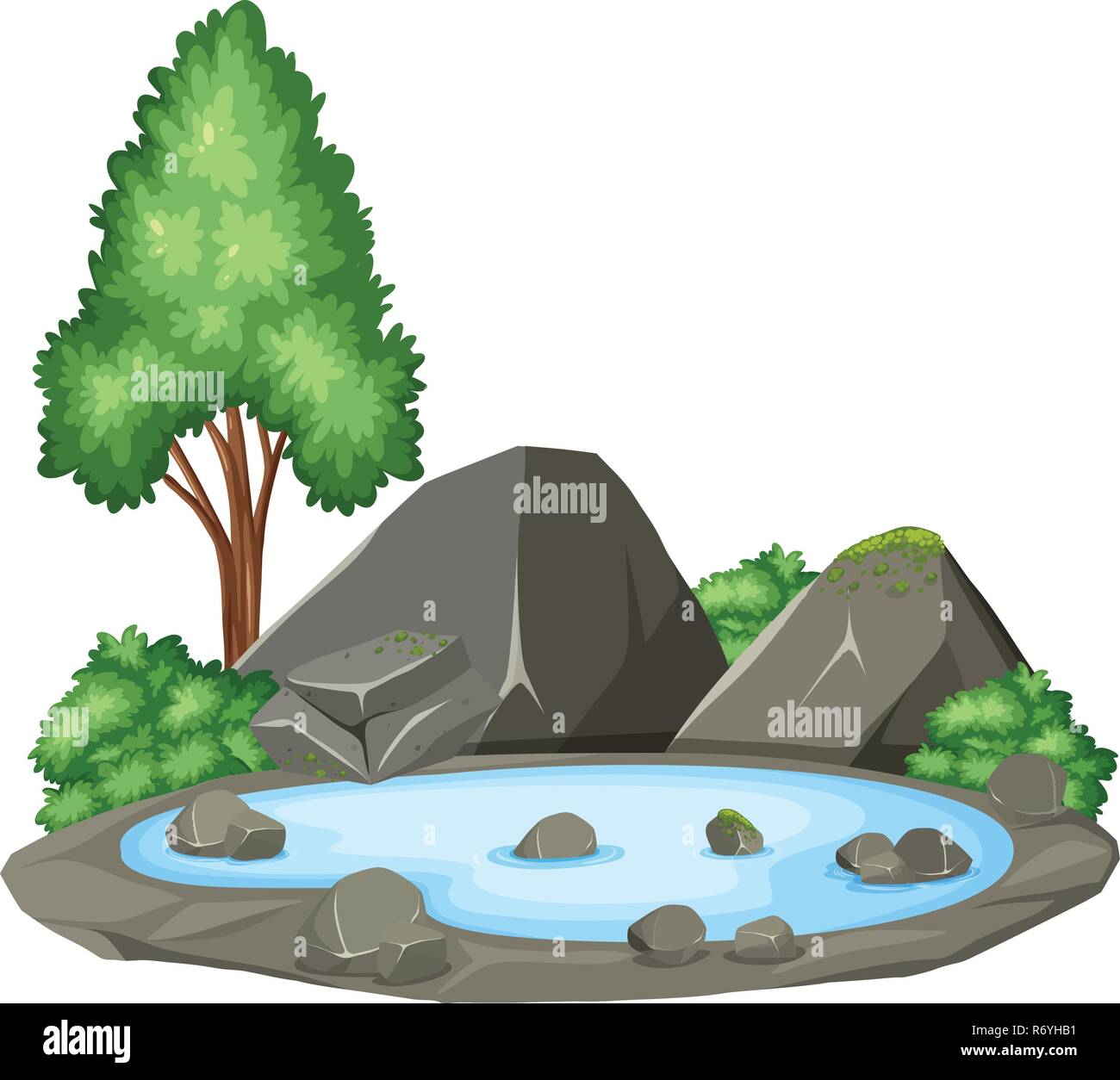 Isolated water pond on white background illustration Stock Vector Image ...