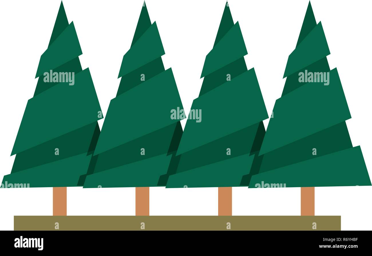 pine tree forest white background vector illustration Stock Vector ...
