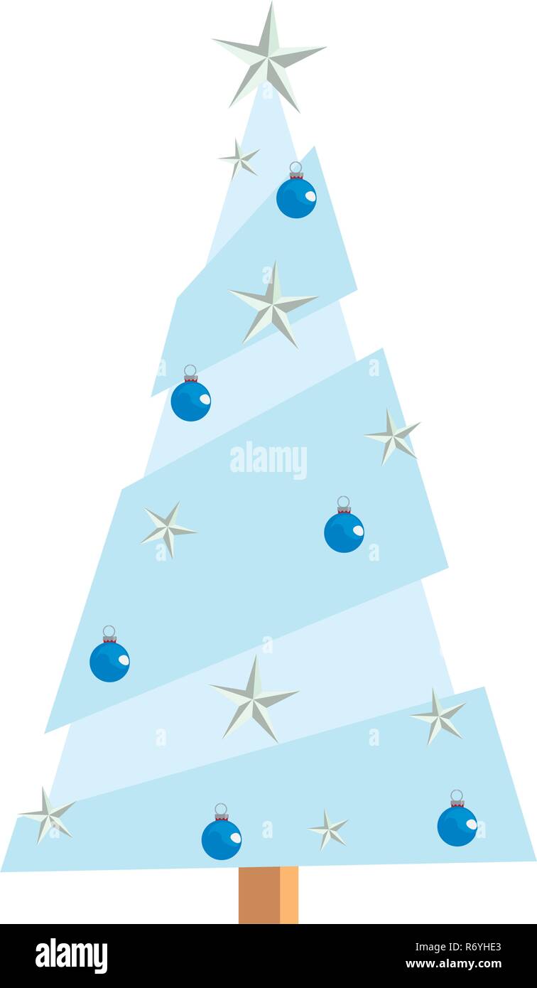 tree balls star christmas decoration vector illustration Stock Vector ...