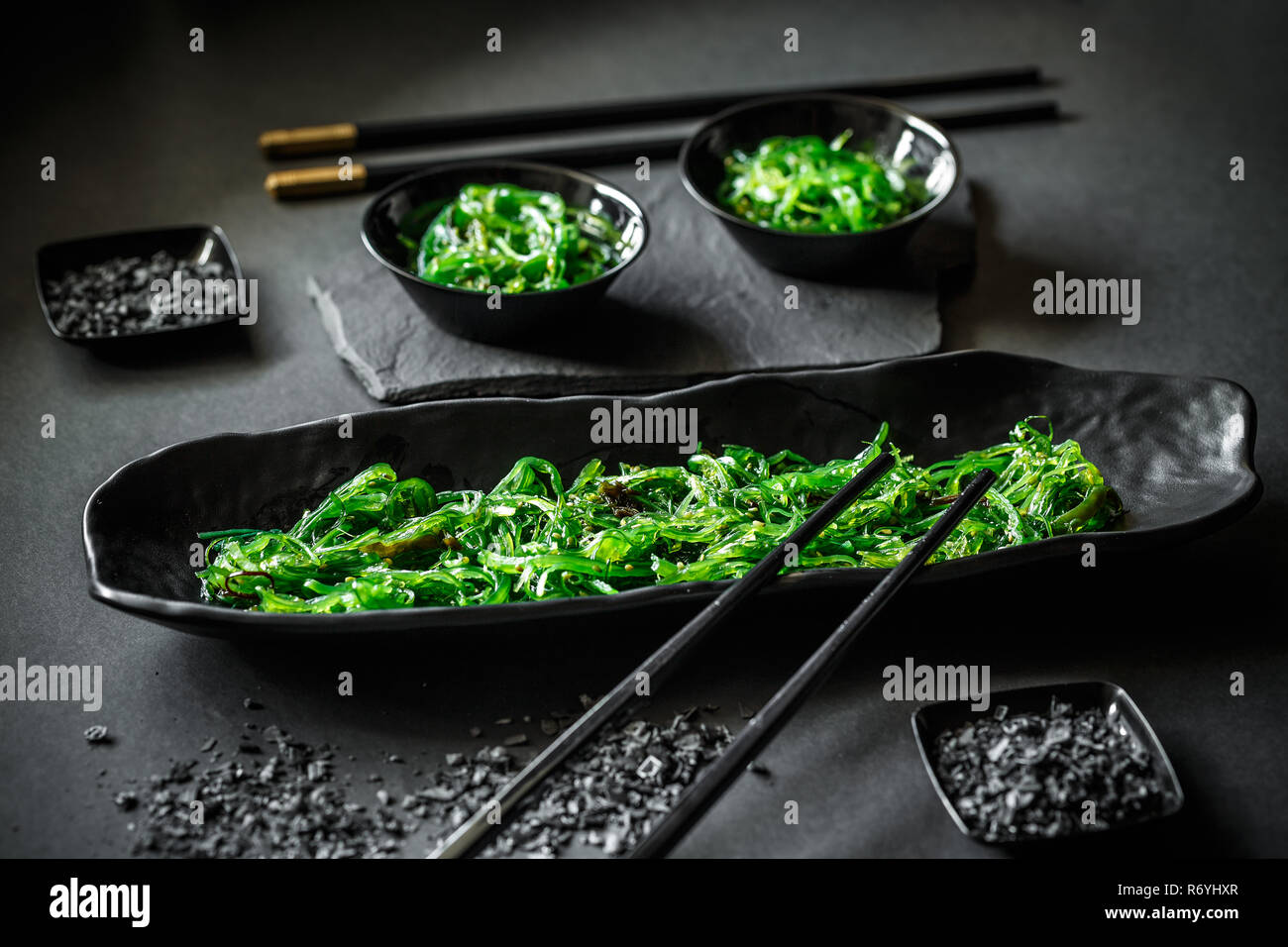Pickled spicy seaweed Stock Photo