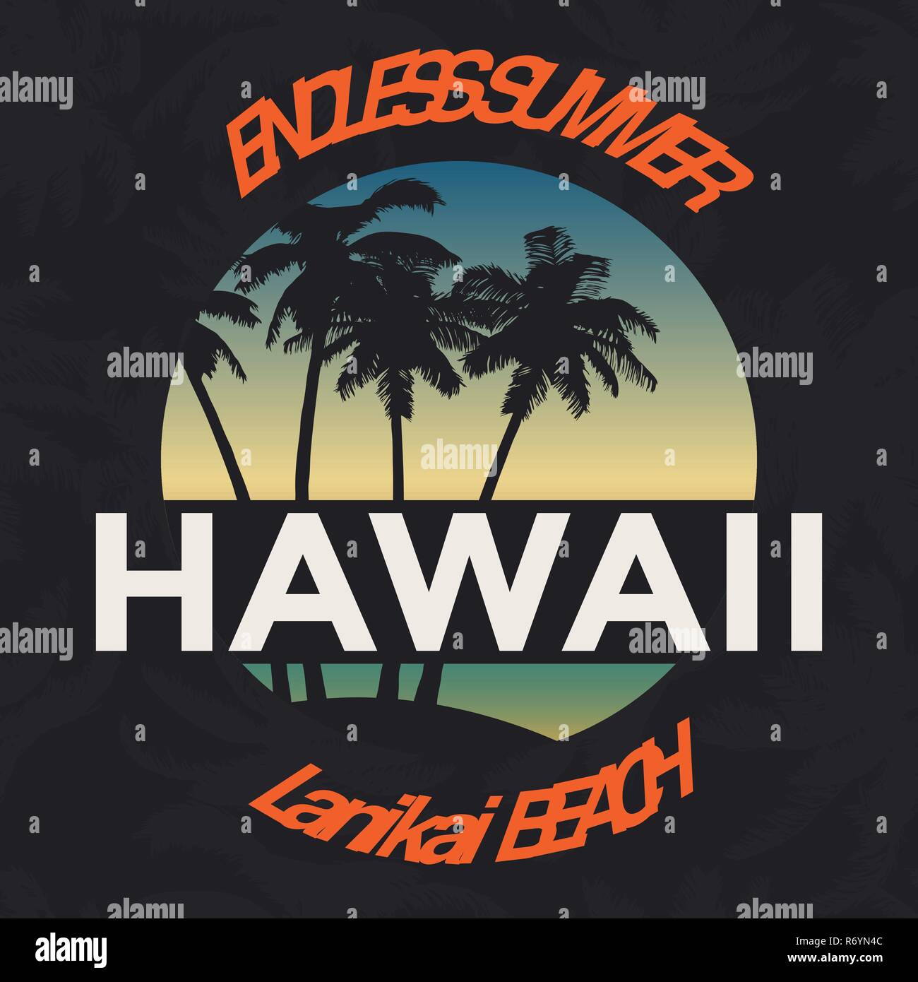 Hawaii summer graphic t-shirt design tropical Vector Image