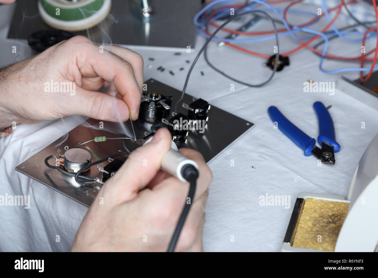 electronics soldering work Stock Photo Alamy