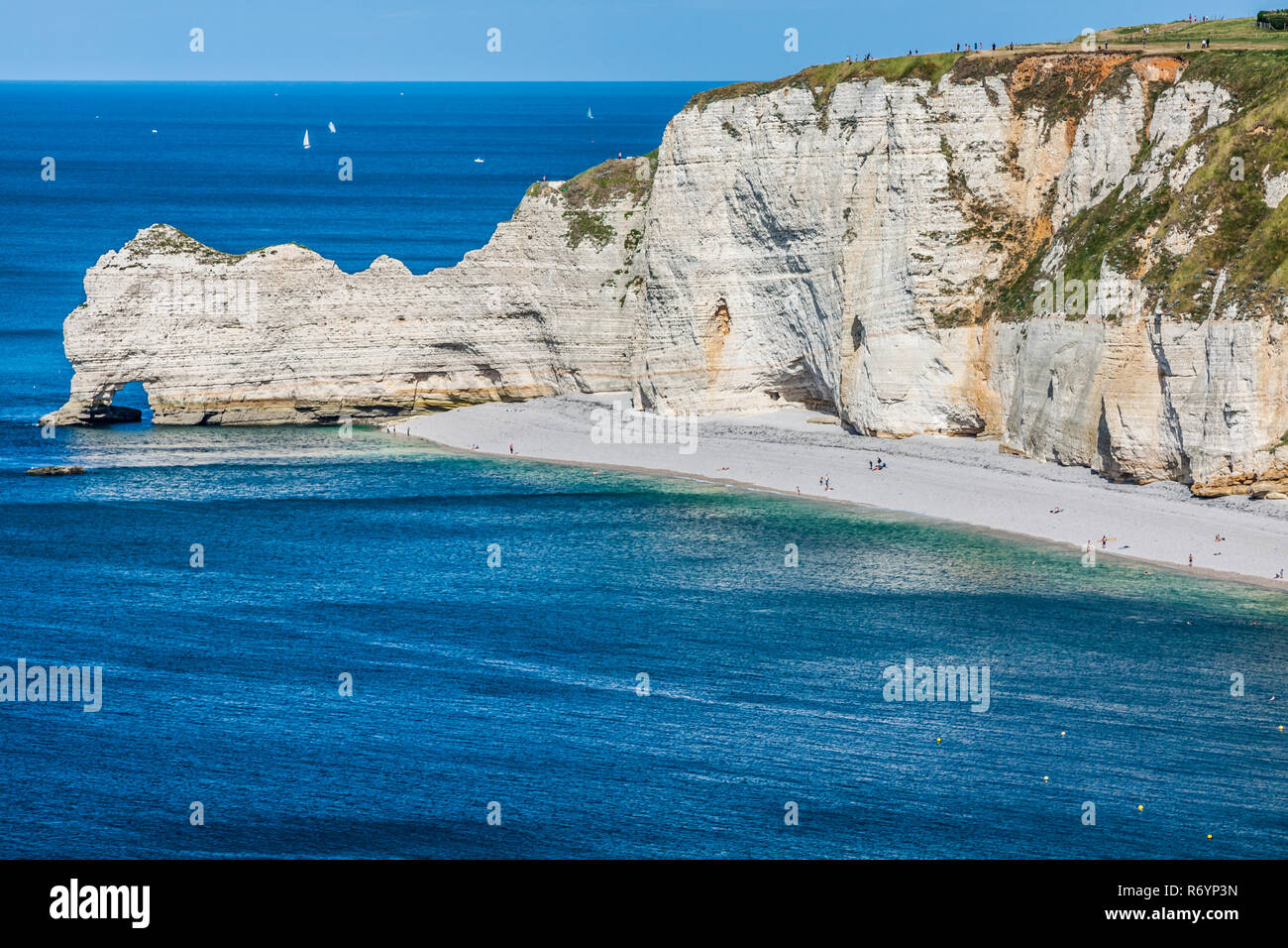 the famous cliffs at etretat in normandy,france Stock Photo - Alamy