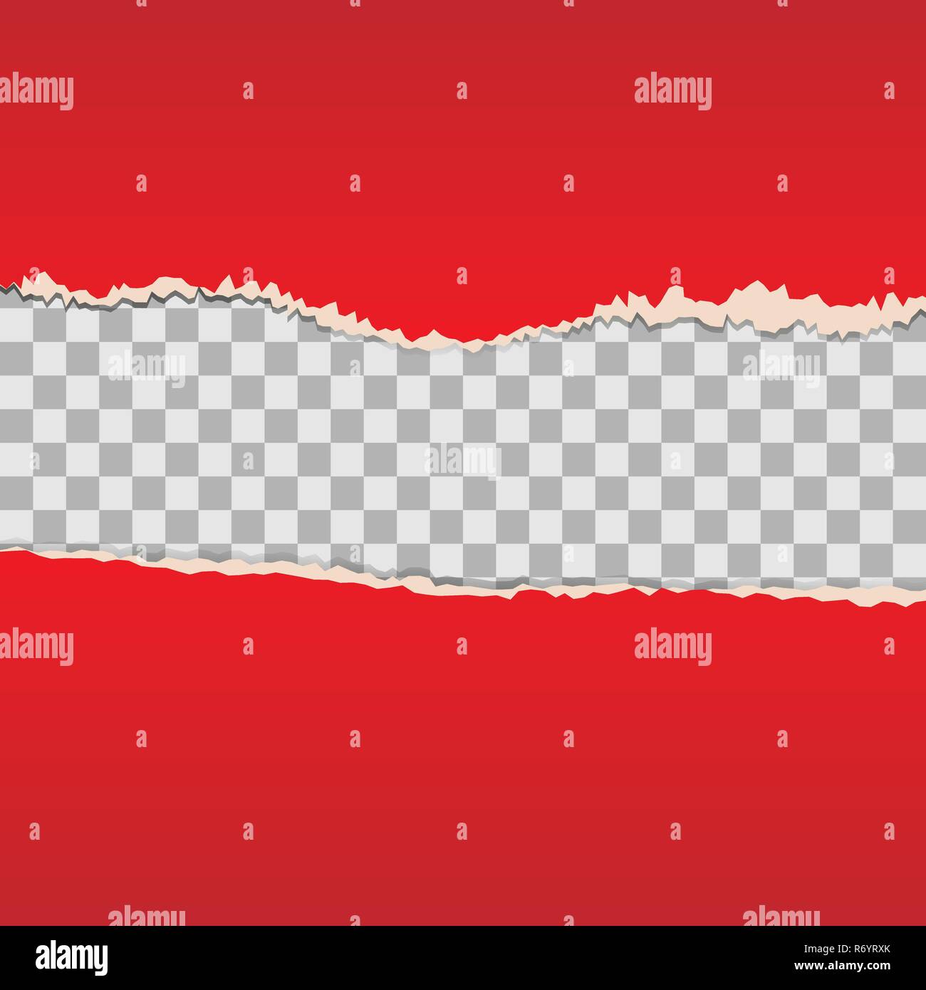 Decorative Christmas red torn paper using as background Stock Vector