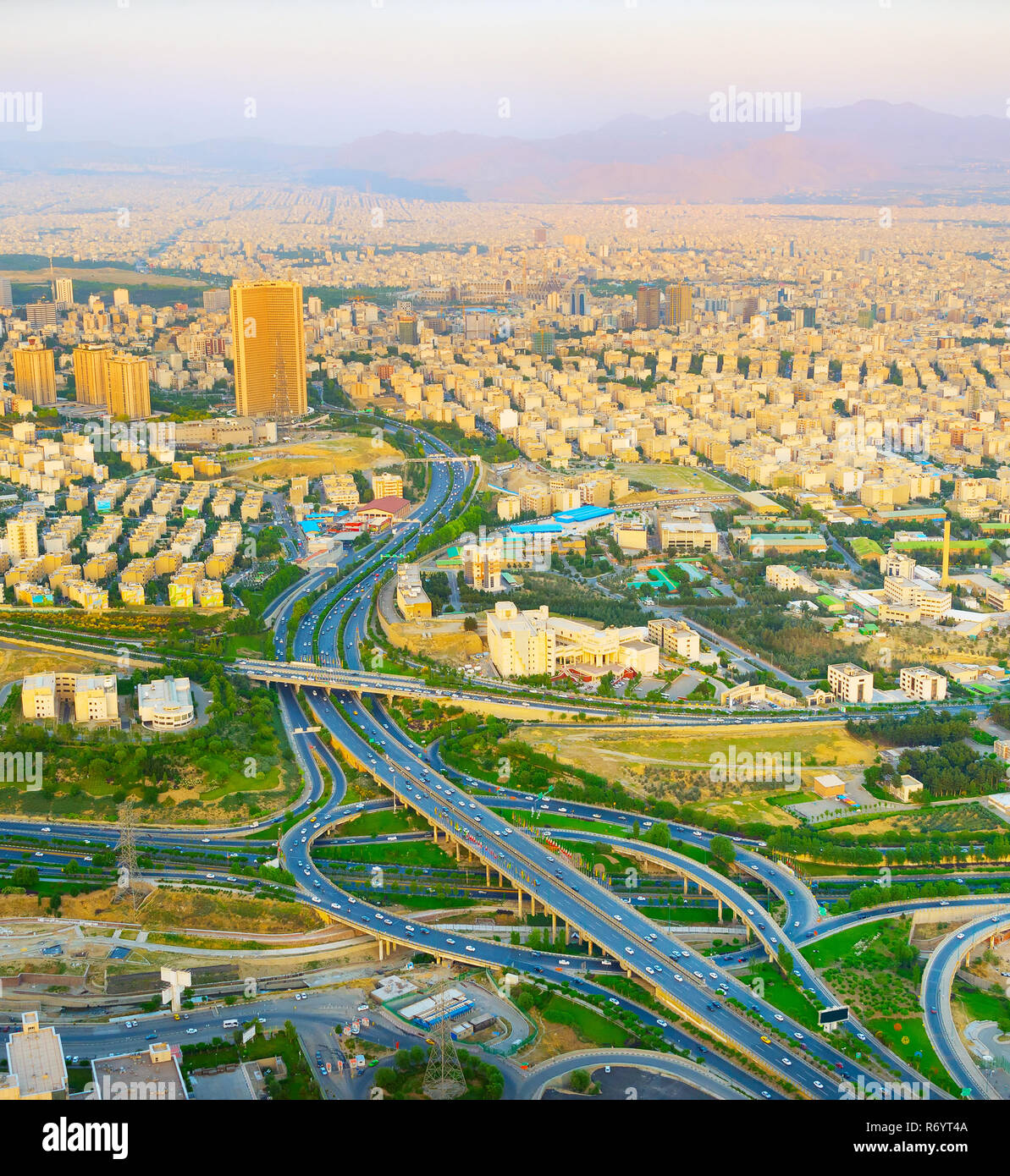 Aerial view road Tehran. Iran Stock Photo - Alamy