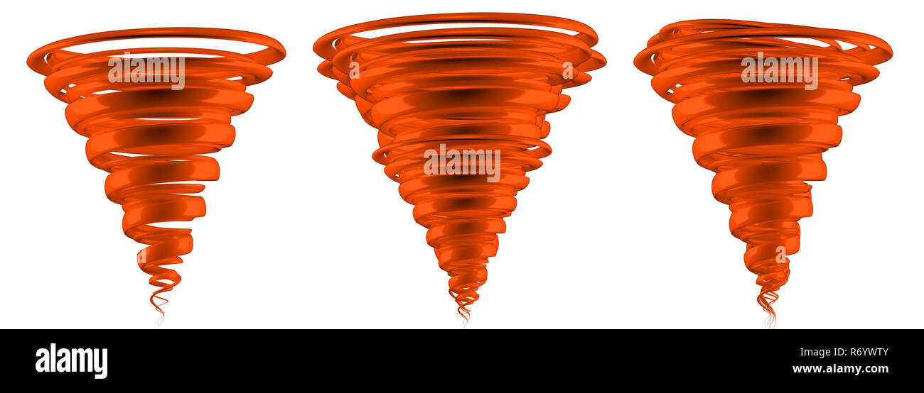 3d rendering of tornado with reflection isolated on white Stock Photo ...