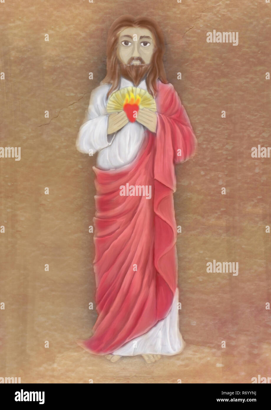 sacred heart of jesus illustration Stock Photo