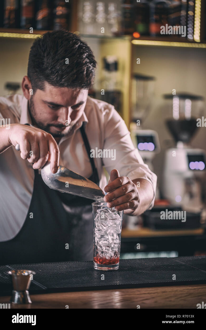 Bartender at work Stock Photo Alamy