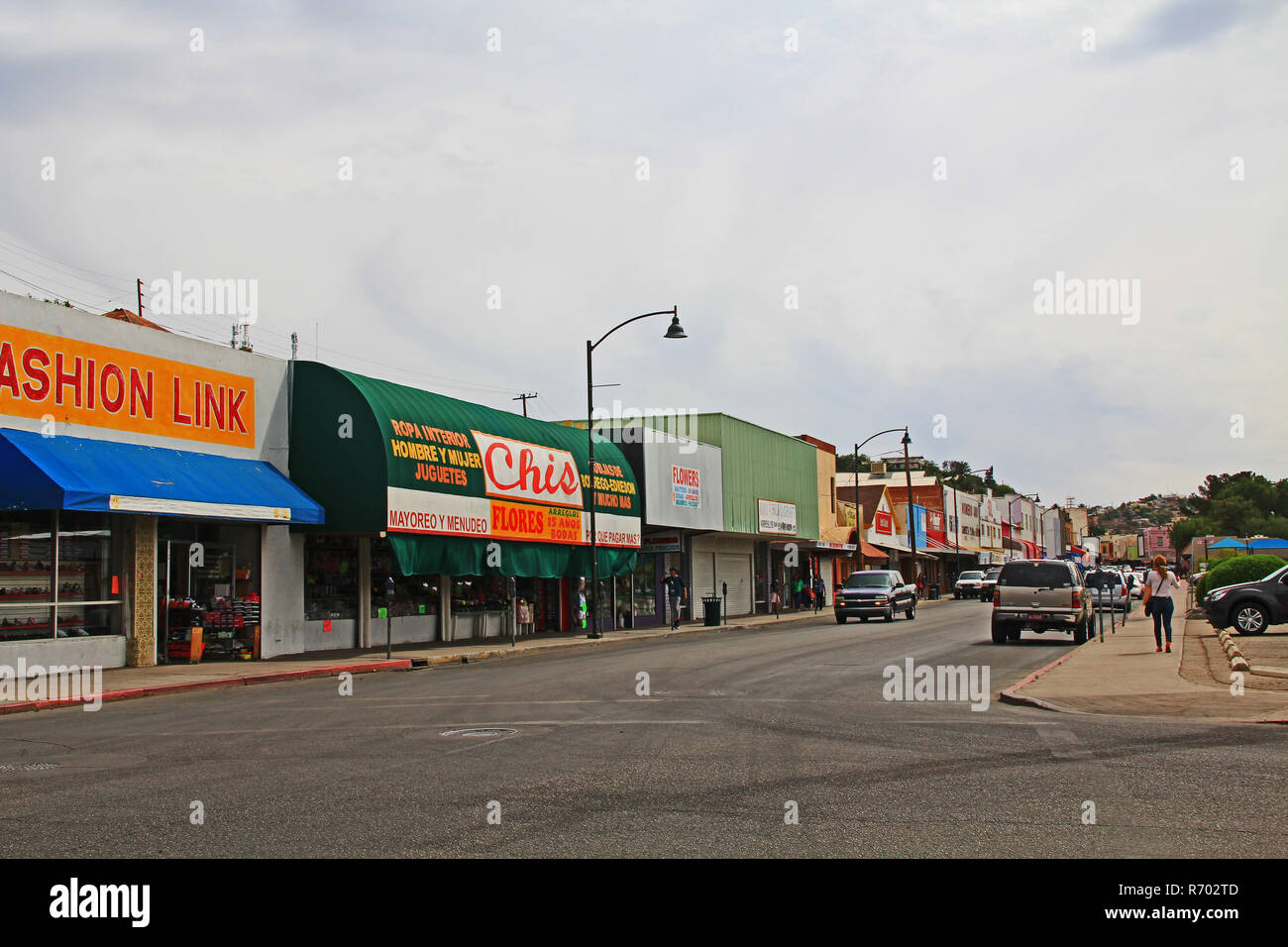 Downtown Street in Nogales, Arizona, USA Stock Photo
