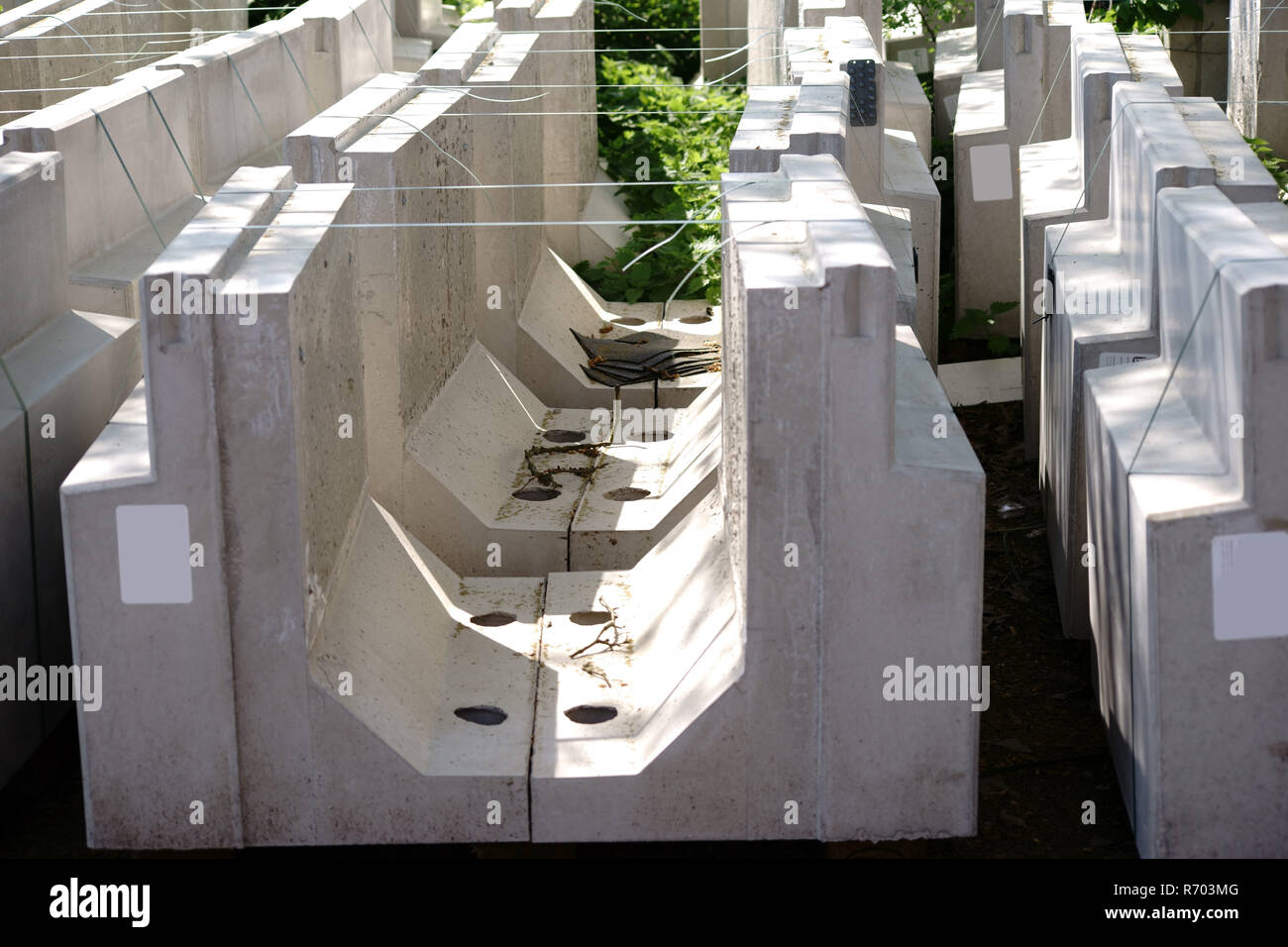 u-shaped concrete blocks Stock Photo