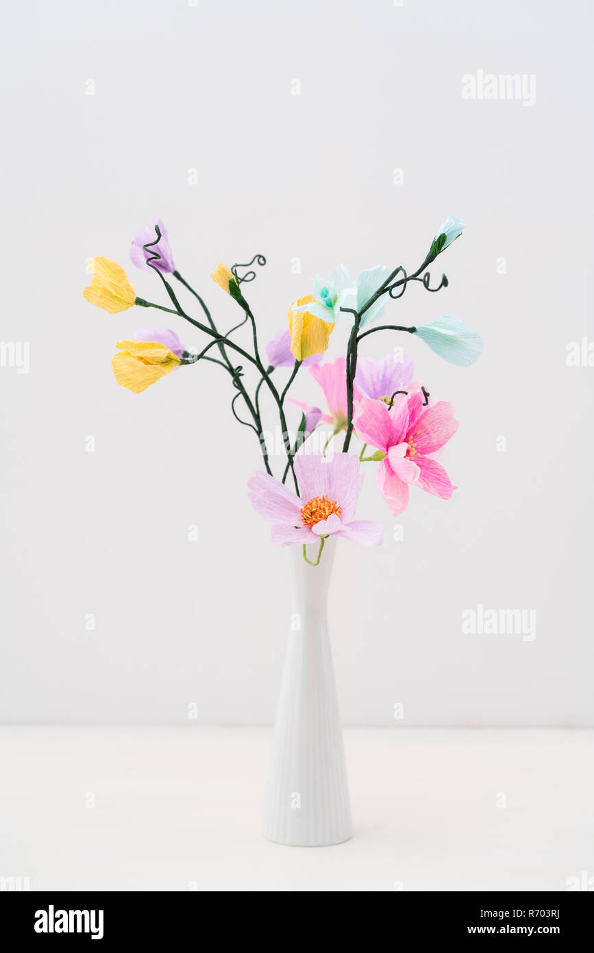 Crepe paper flower bouquet Stock Photo Alamy