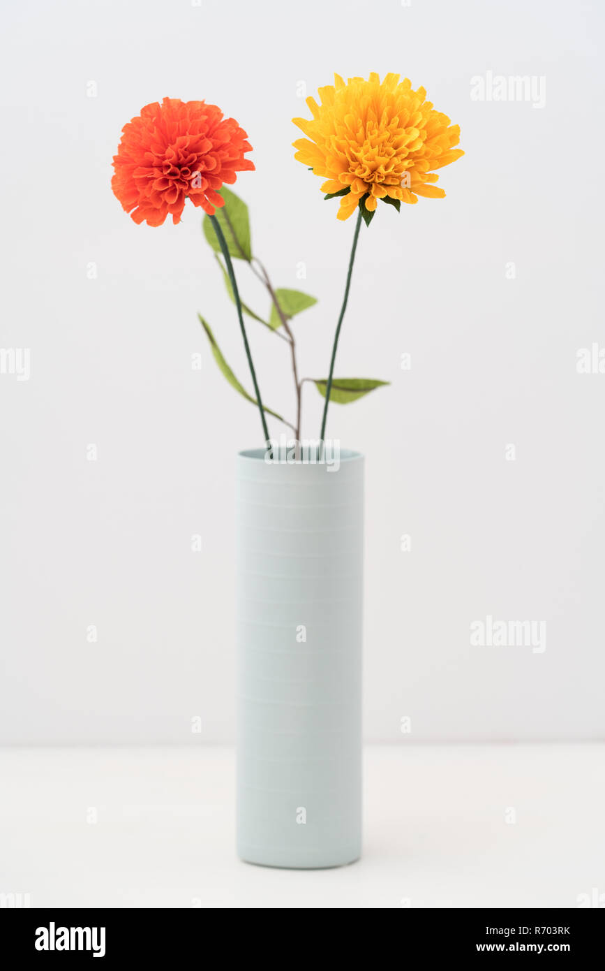 Crepe paper flower bouquet Stock Photo Alamy