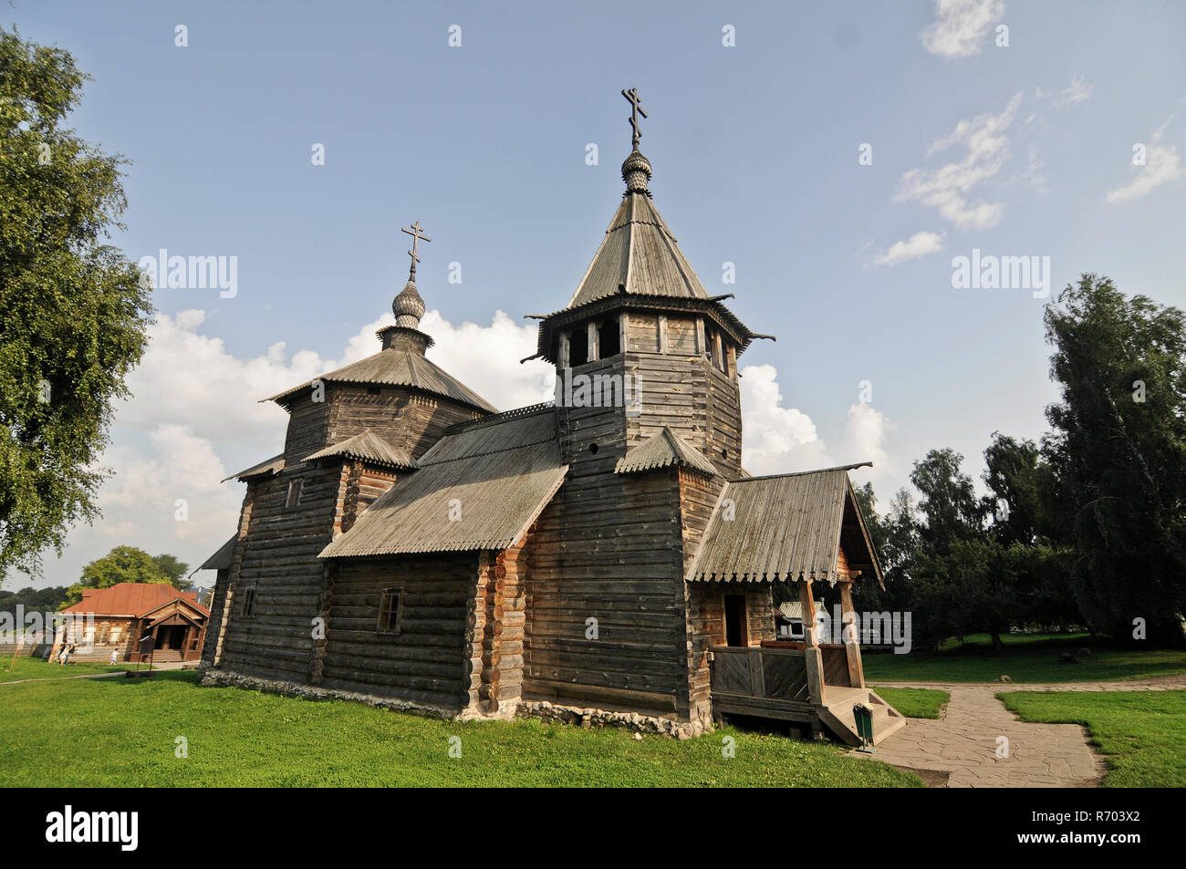 Museum of Wooden Architecture and Peasant Life - Ancient wooden church. Suzdal, Russia Stock Photo