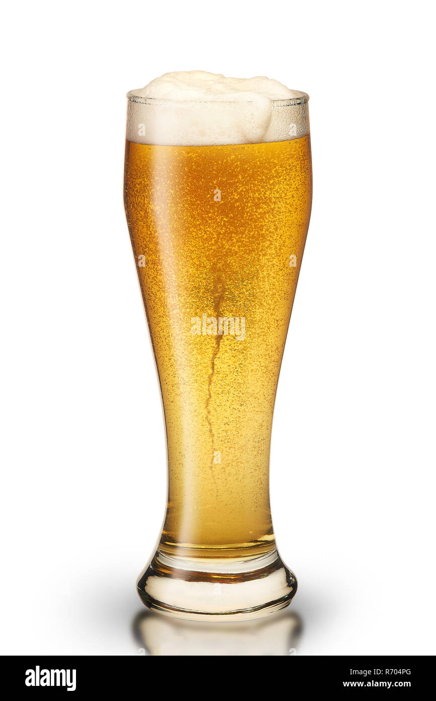 Glass with lager beer Stock Photo