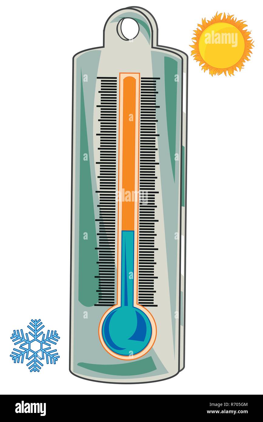 Thermometer for measurement of the temperature of the air Stock Vector