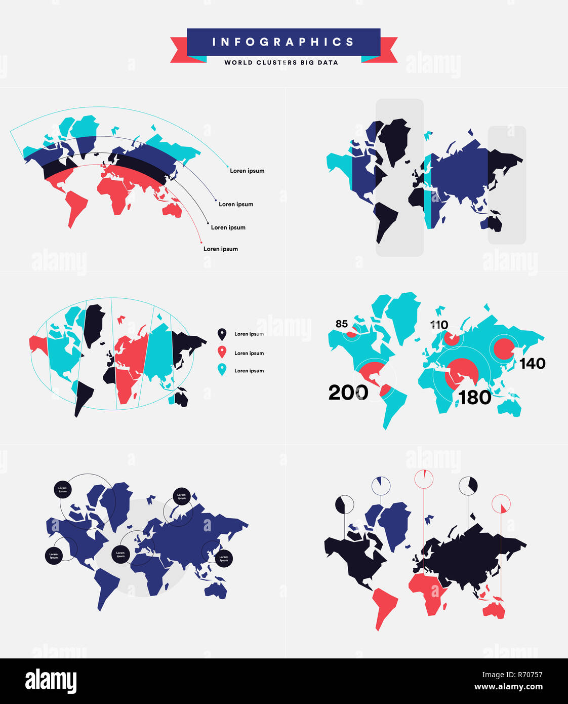 infographics about the trend of population status Stock Photo