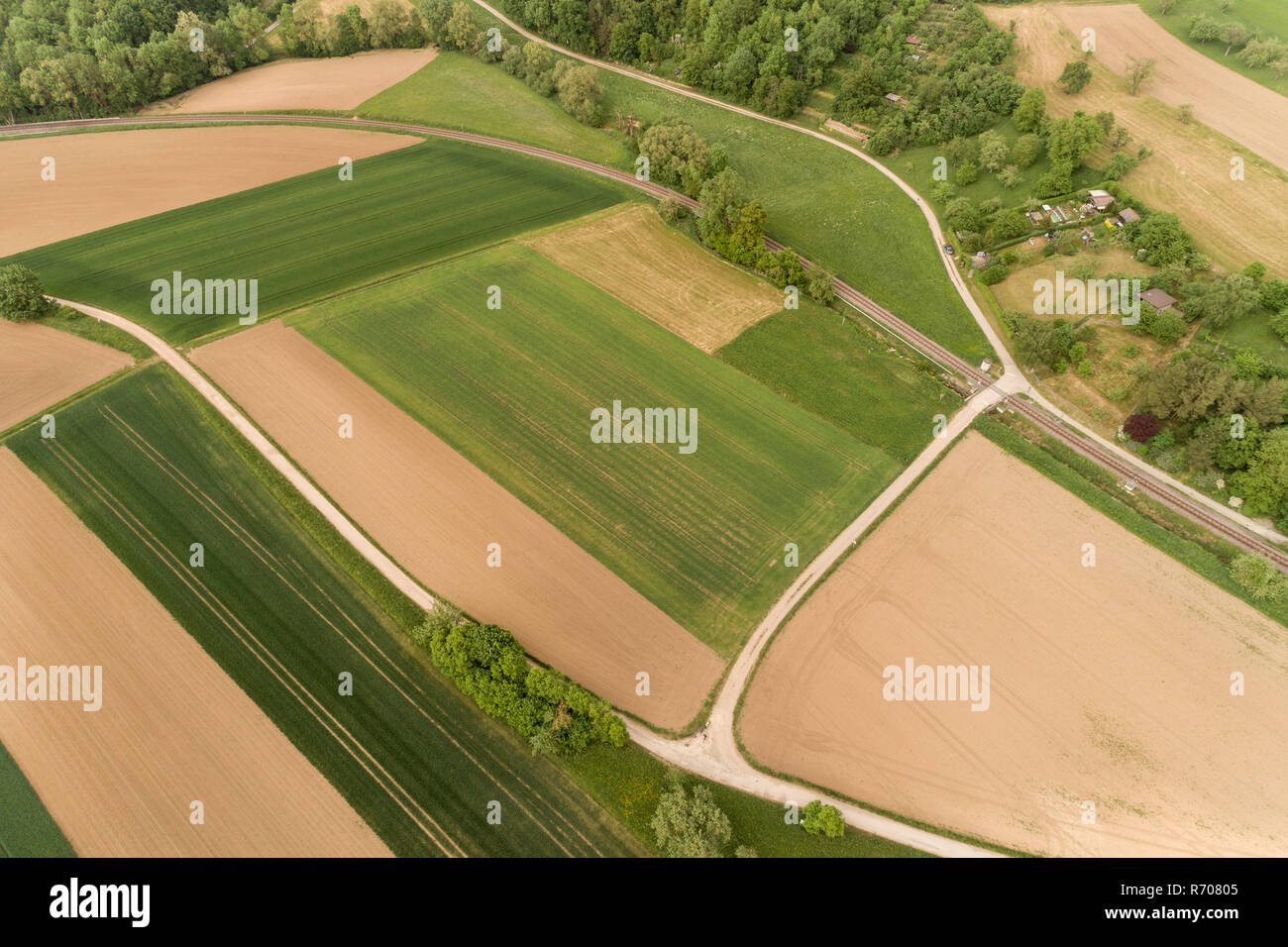 aerial view on straw drainage line Stock Photo Alamy