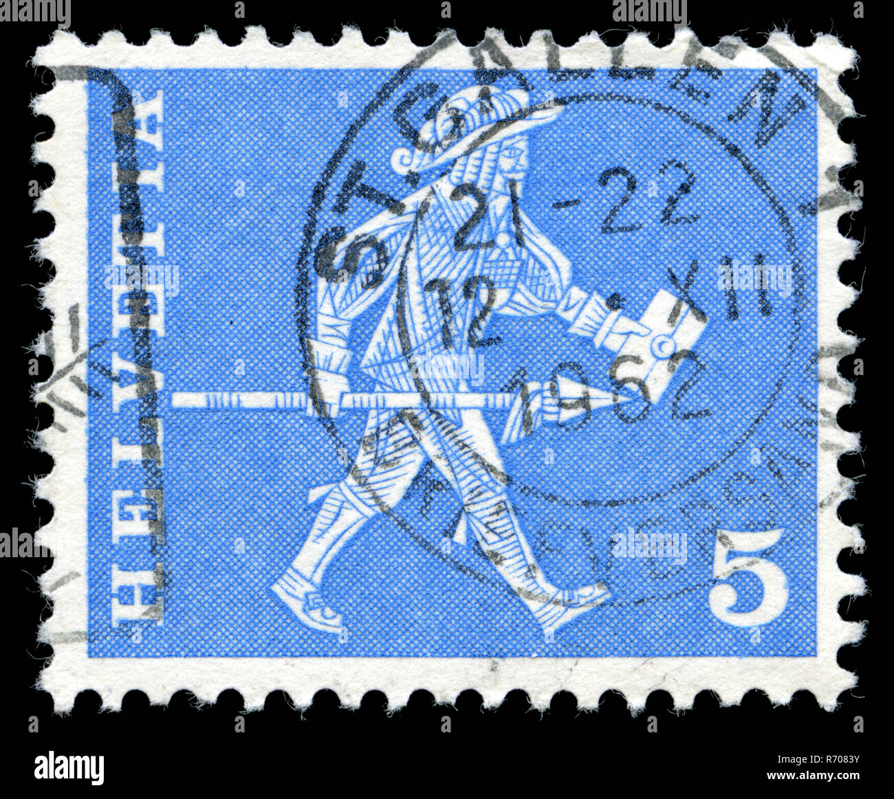 Postage stamp from Switzerland in the  Postal history motives and monuments series issued in 1960 Stock Photo
