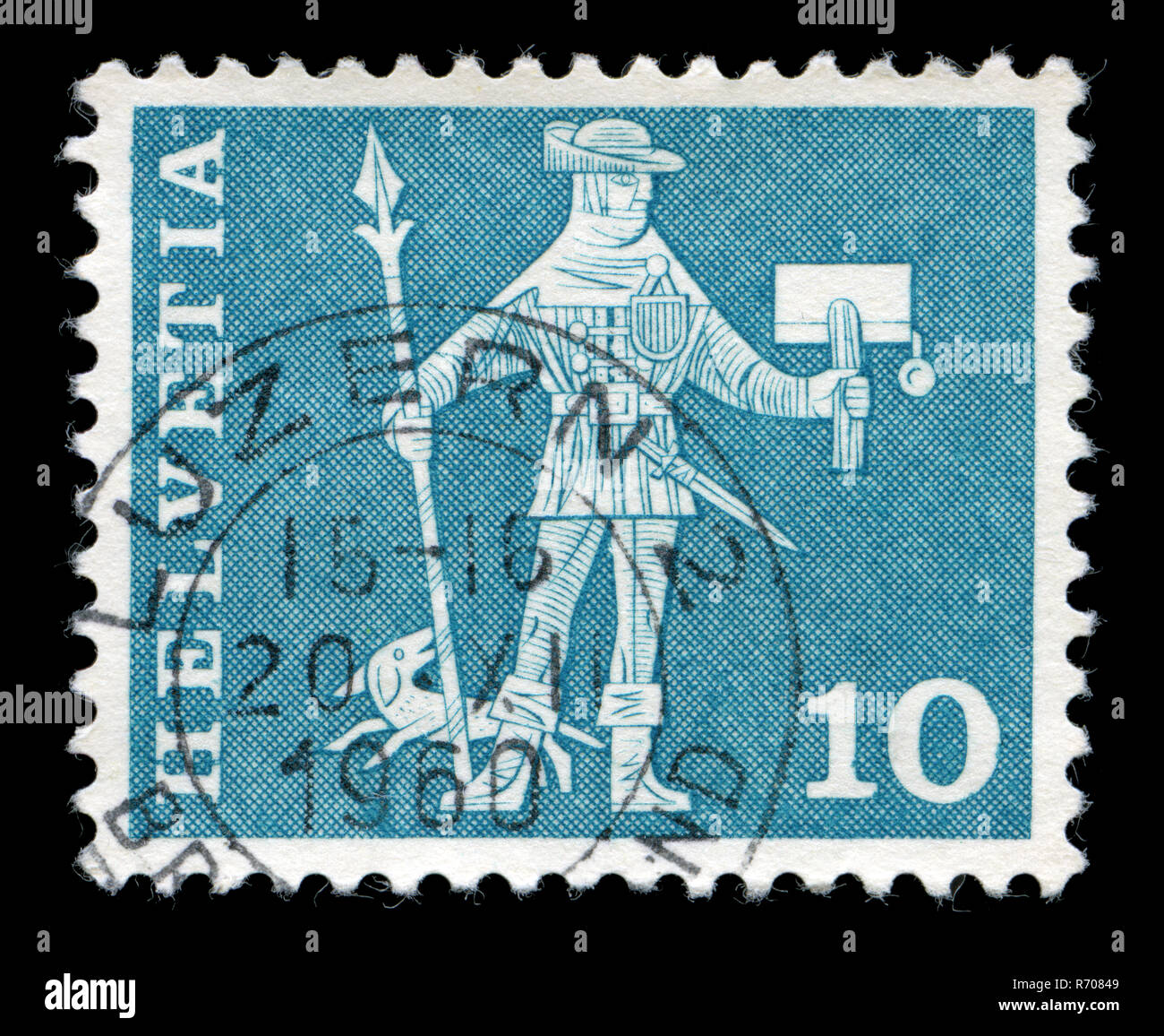 Postage stamp from Switzerland in the  Postal history motives and monuments series issued in 1960 Stock Photo