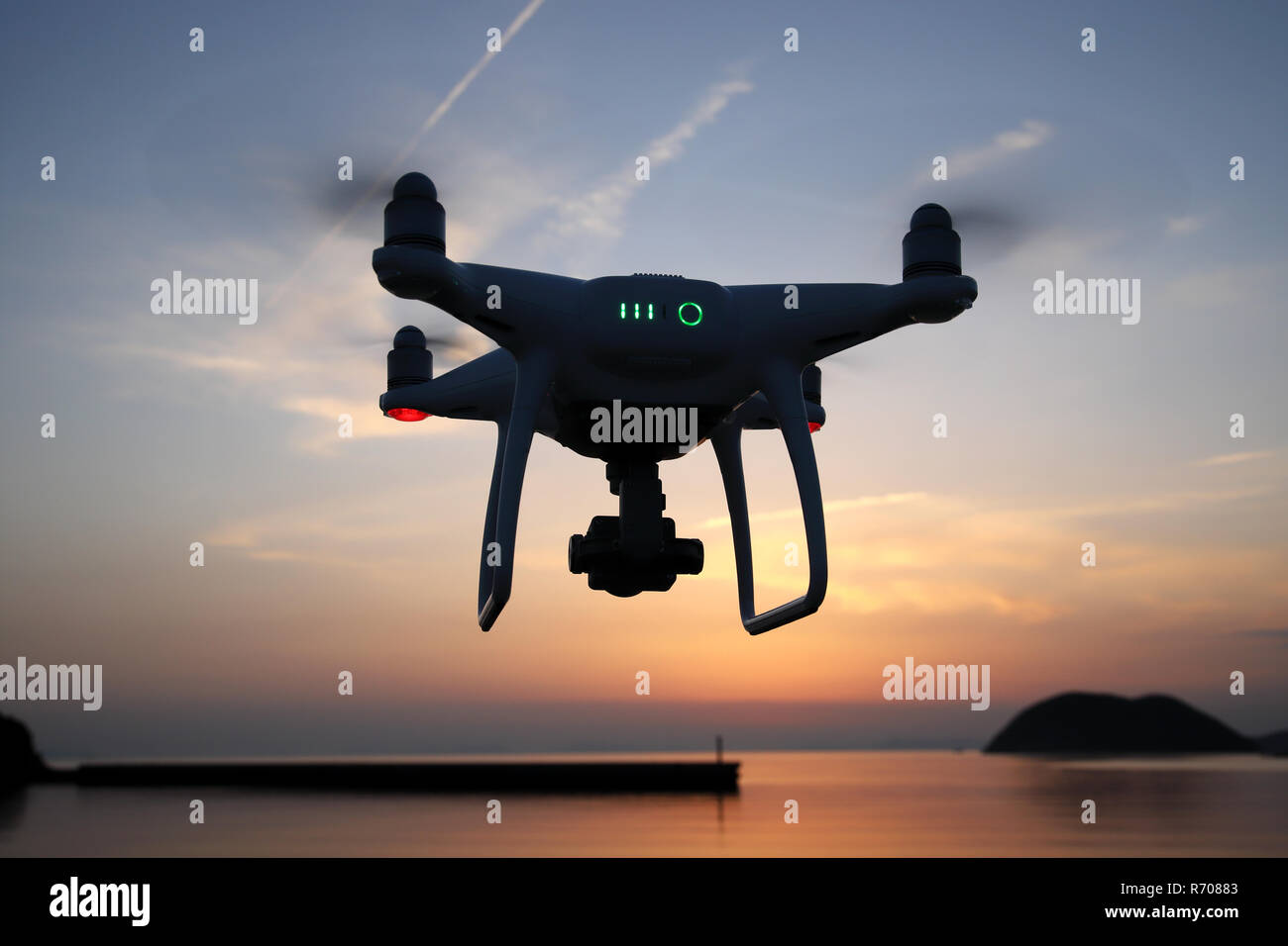 Remote controlled drone equipped with aerial photo and video hovering