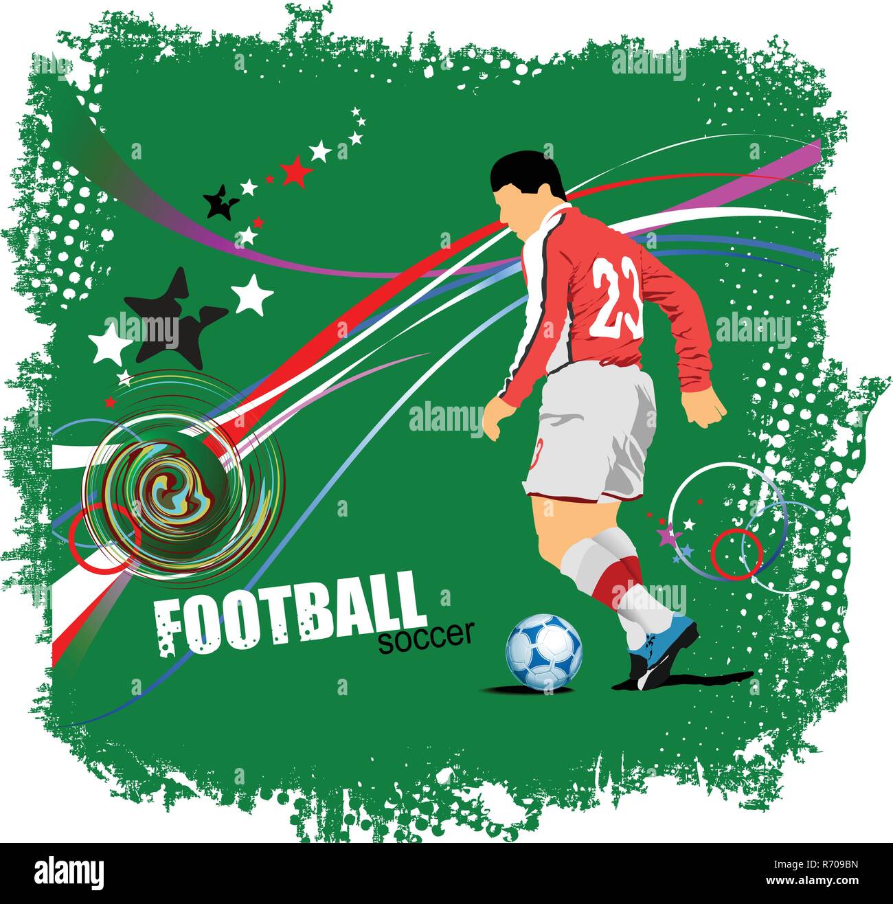 Poster Soccer Football Player Colored Vector Illustration For Poster Soccer Football Player Colored Vector Illustration For Designers R709BN
