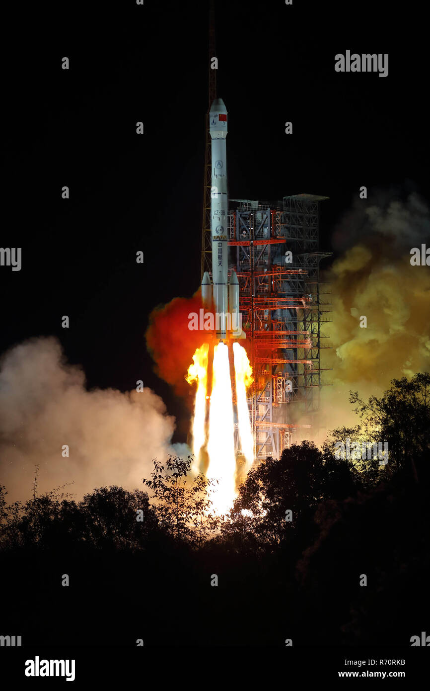 Sichuan Province China 8th December 18 China Launches Chang E 4 Lunar Probe In The Xichang Satellite Launch Center In Southwest China S Sichuan Province Dec 8 18 The Probe Is Expected To Make The