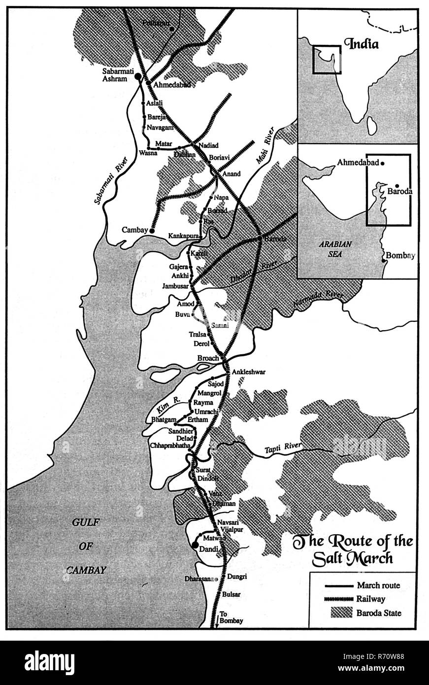Gandhi Salt March Map