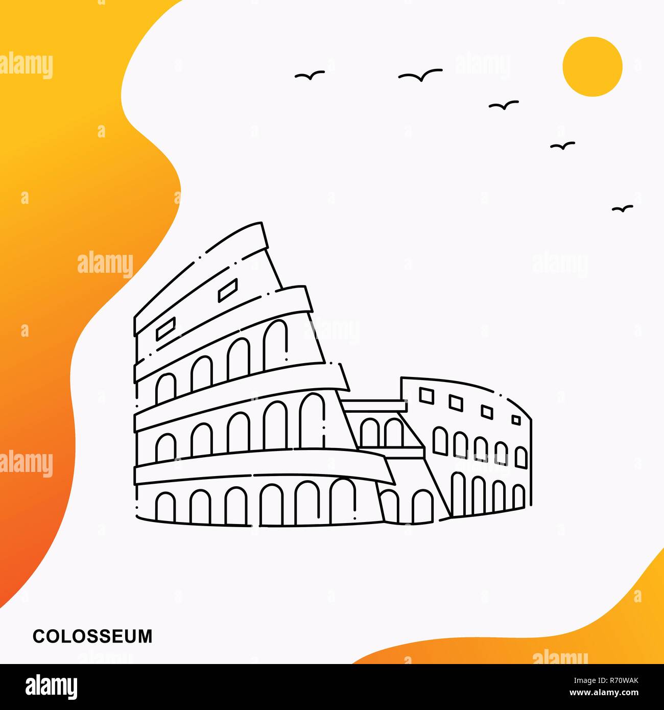 Travel COLOSSEUM Poster Template Stock Vector Image &amp; Art - Alamy