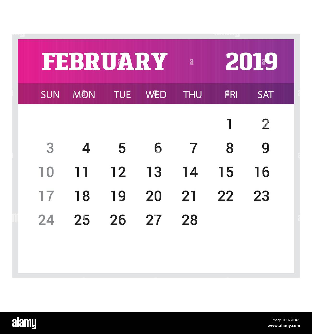 February Calendar Template from c8.alamy.com