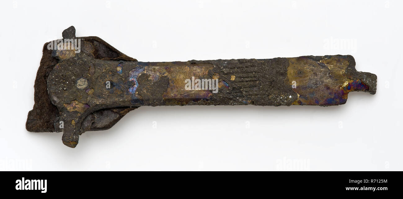 Copper Book Fittings With Leather Fragment Decorated Decorative