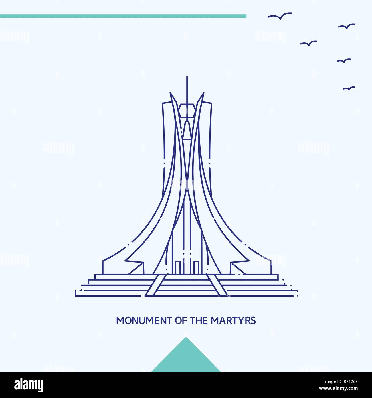 MONUMENT OF THE MARTYRS skyline vector illustration Stock Vector