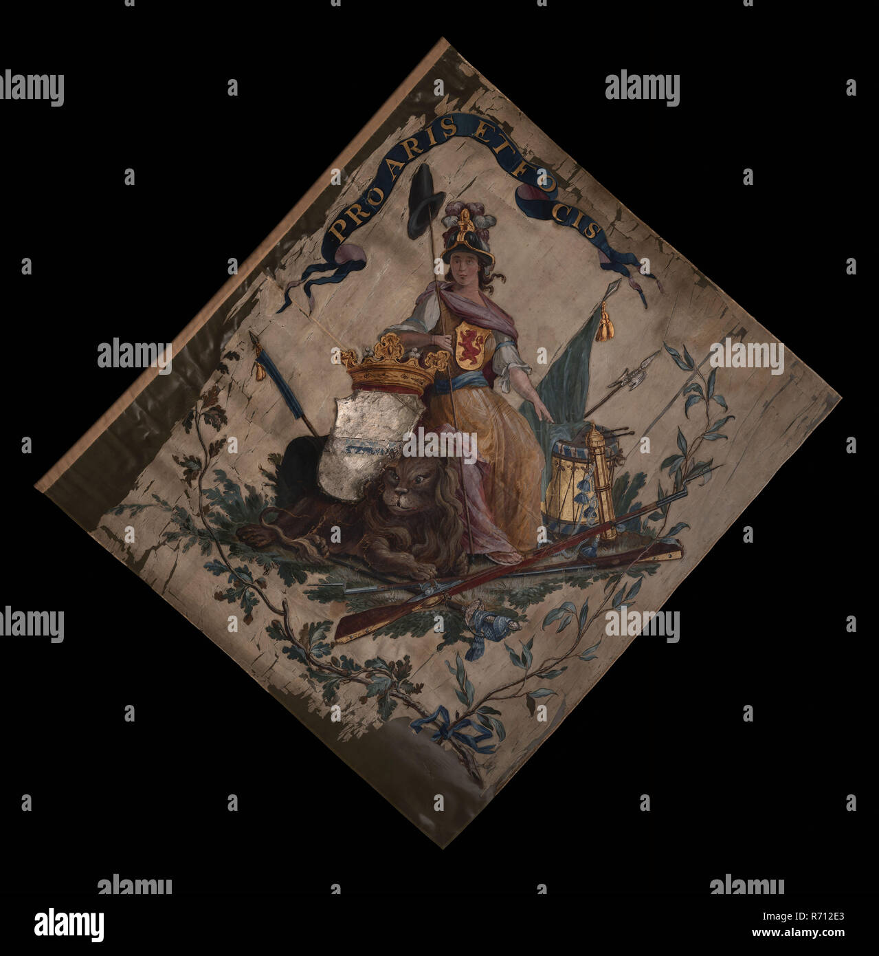 White Silk Banner Of The Armed Guard Of The Craft Cool Painted