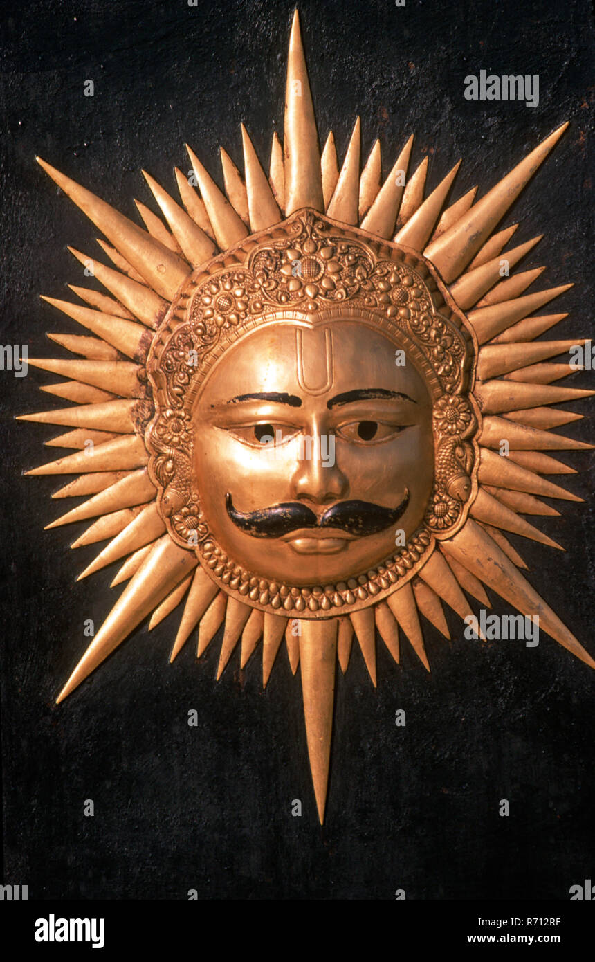 Sun Emblem Close ups, Udaipur, Rajasthan, india Stock Photo