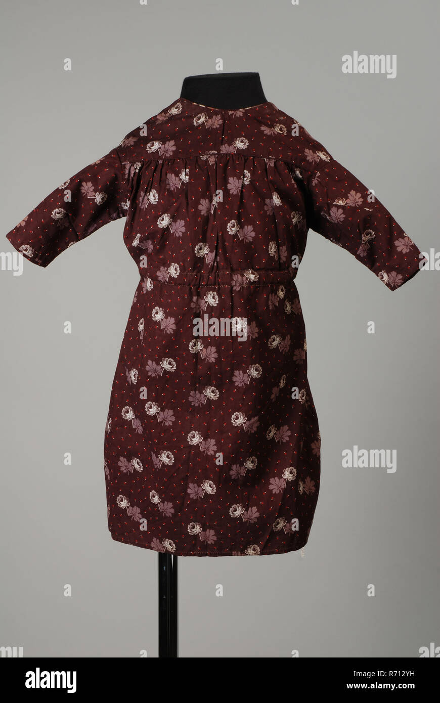 Baby dress or children s jacket in printed cotton red brown
